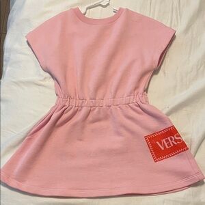 Versace Kids Pink Dress with Red Logo